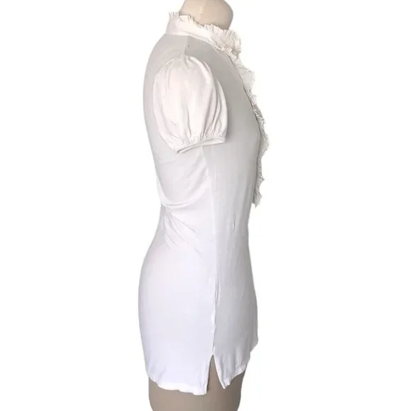 BCBG Tuxedo Ruffle Top - Picture 3 of 5